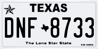 TX license plate DNF8733