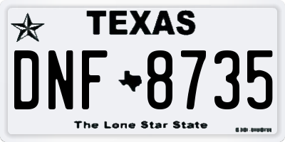 TX license plate DNF8735