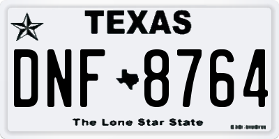 TX license plate DNF8764