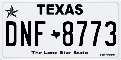 TX license plate DNF8773