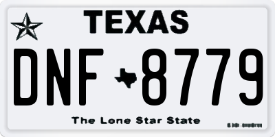 TX license plate DNF8779