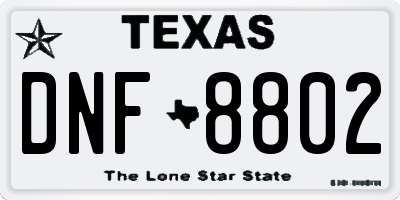 TX license plate DNF8802