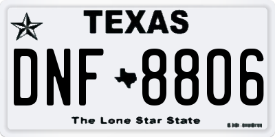 TX license plate DNF8806