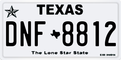 TX license plate DNF8812