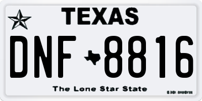 TX license plate DNF8816