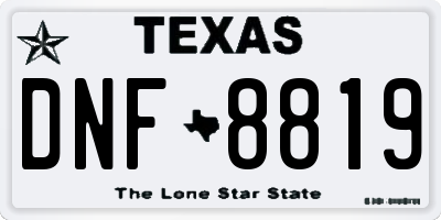 TX license plate DNF8819