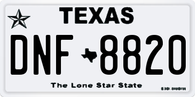 TX license plate DNF8820