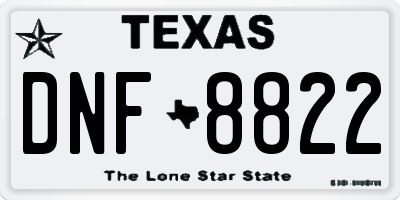 TX license plate DNF8822