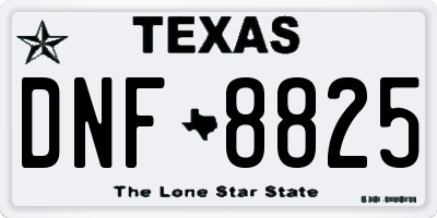 TX license plate DNF8825