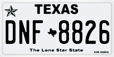 TX license plate DNF8826