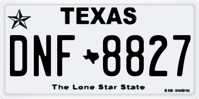 TX license plate DNF8827