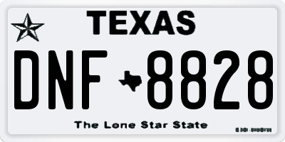 TX license plate DNF8828