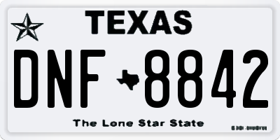 TX license plate DNF8842