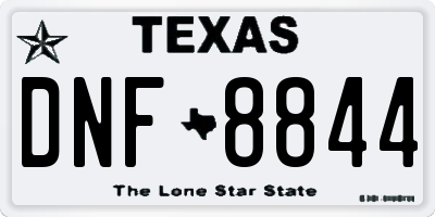 TX license plate DNF8844