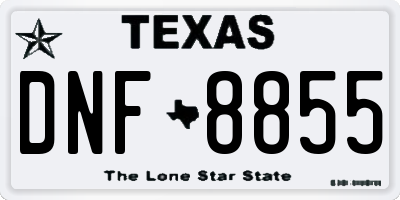 TX license plate DNF8855
