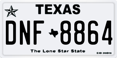 TX license plate DNF8864