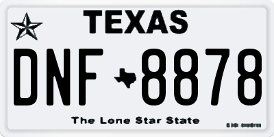 TX license plate DNF8878