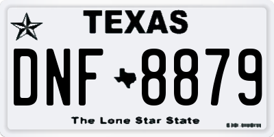 TX license plate DNF8879