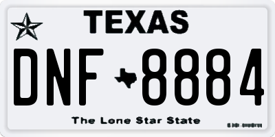 TX license plate DNF8884