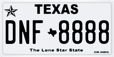 TX license plate DNF8888