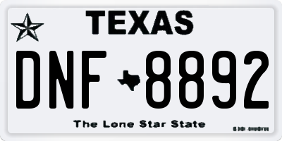 TX license plate DNF8892