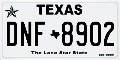 TX license plate DNF8902