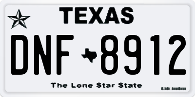 TX license plate DNF8912