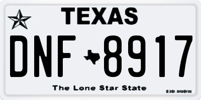 TX license plate DNF8917