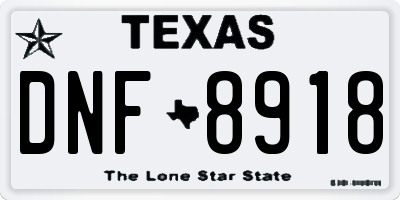 TX license plate DNF8918