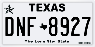 TX license plate DNF8927