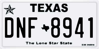 TX license plate DNF8941