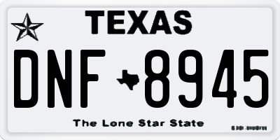TX license plate DNF8945
