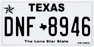 TX license plate DNF8946