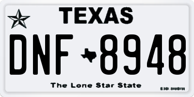 TX license plate DNF8948