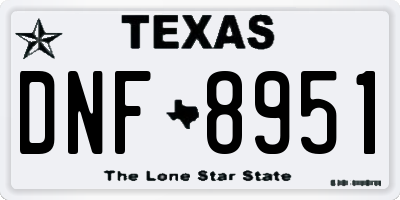 TX license plate DNF8951