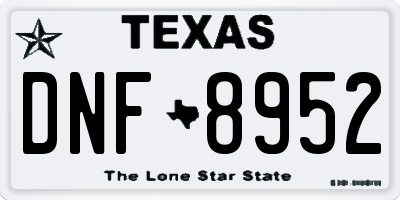 TX license plate DNF8952