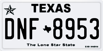 TX license plate DNF8953