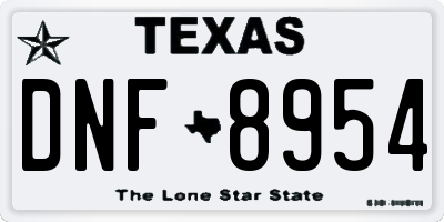 TX license plate DNF8954