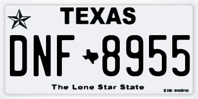 TX license plate DNF8955