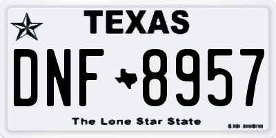 TX license plate DNF8957