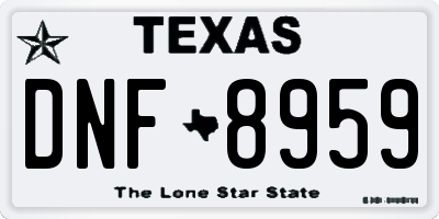 TX license plate DNF8959