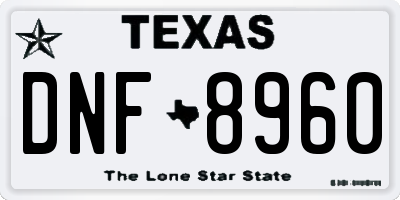 TX license plate DNF8960