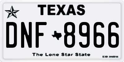 TX license plate DNF8966