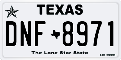 TX license plate DNF8971