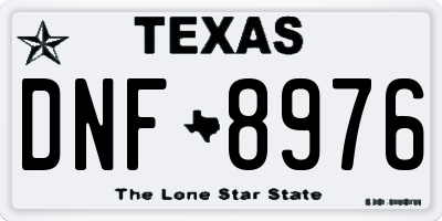 TX license plate DNF8976