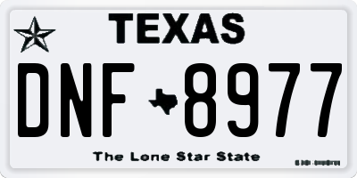 TX license plate DNF8977