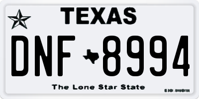 TX license plate DNF8994