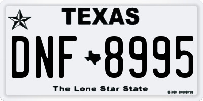 TX license plate DNF8995