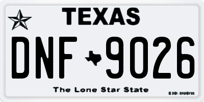 TX license plate DNF9026