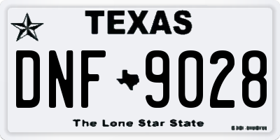 TX license plate DNF9028